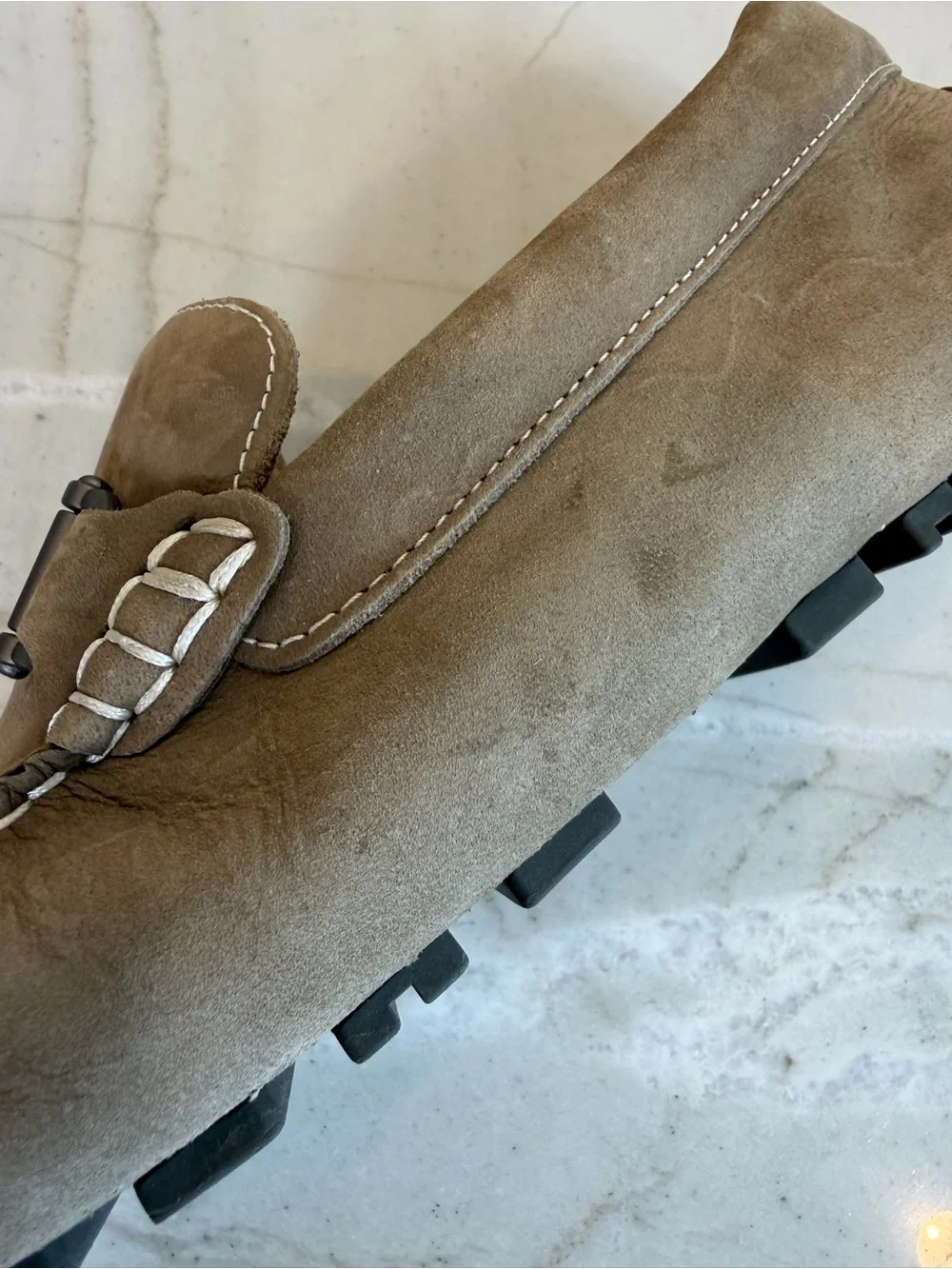 NORDSTROM Bryce Suede Leather Bit Driving Loafers Taupe Mens Size 9.5